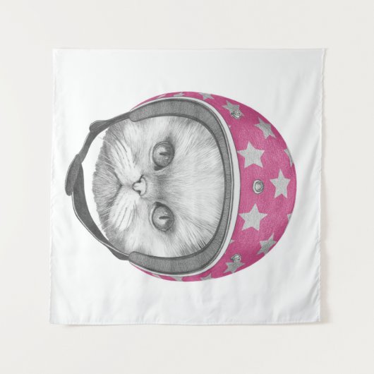 Perzische kattenrijder wandkleed (Voorkant (horizontaal))