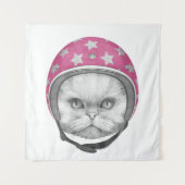 Perzische kattenrijder wandkleed (Voorkant)