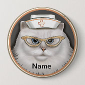 Perzische kattenverpleegster ronde button 4,0 cm (Voorkant)