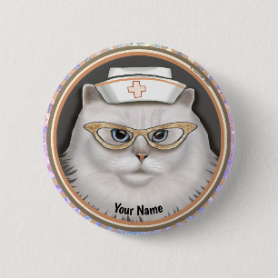 Perzische kattenzuster-pen ronde button 5,7 cm