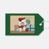 Perzische kerstkat cadeaulabel (Voorkant (Horizontaal))