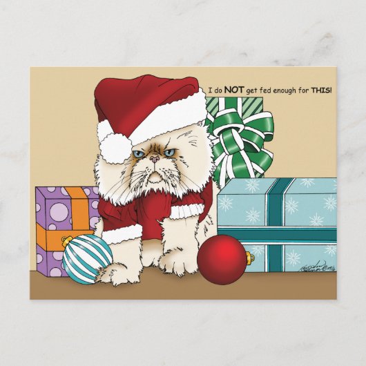 Perzische kerstkat feestdagenkaart (Voorkant)