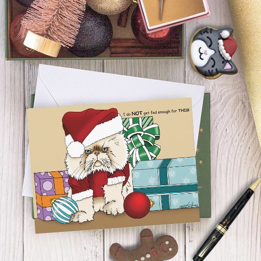 Perzische kerstkat feestdagenkaart