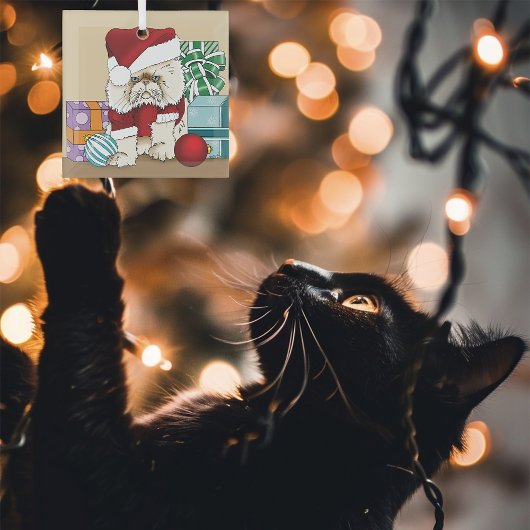 Perzische kerstkat glas ornament