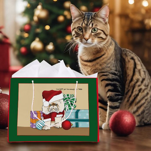 Perzische kerstkat groot cadeauzakje