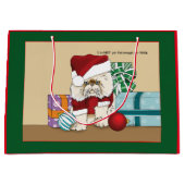 Perzische kerstkat groot cadeauzakje (Voorkant)
