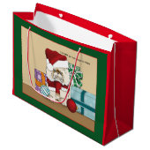 Perzische kerstkat groot cadeauzakje (Voorkant Gekanteld)