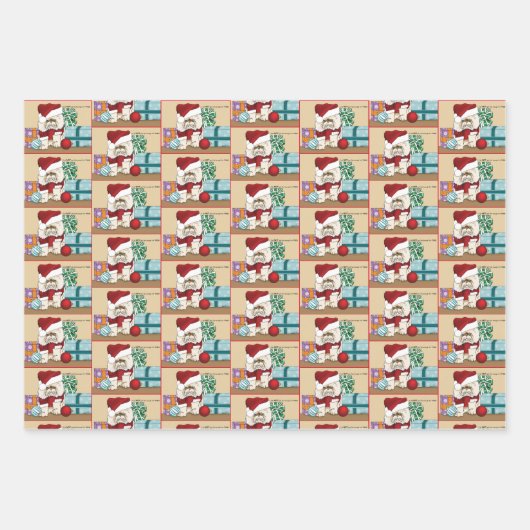 Perzische kerstkat inpakpapier vel (Voorkant)