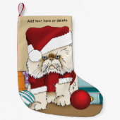 Perzische kerstkat kleine kerstsok (Voorkant)