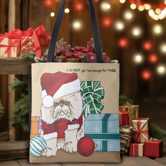 Perzische kerstkat tote bag