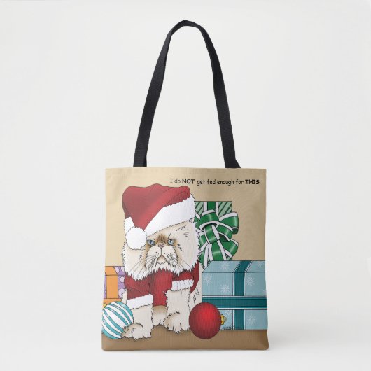 Perzische kerstkat tote bag (Voorkant)