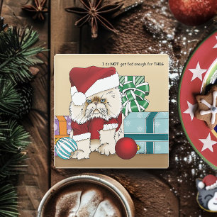 Perzische Kerstmis sCat Glazen Onderzetter