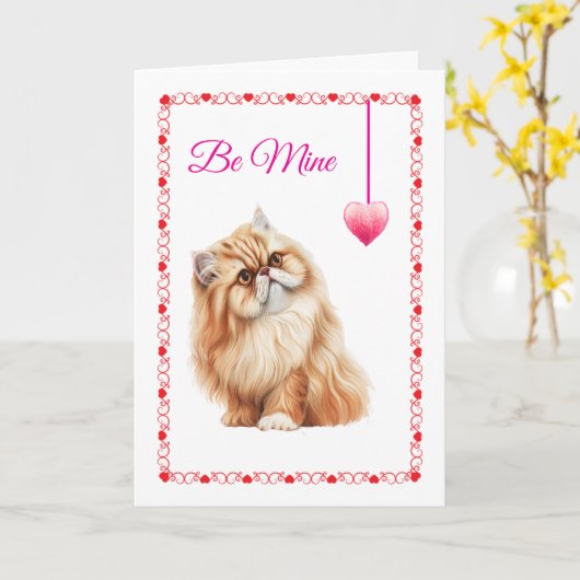 Perzische kitten spelen kaart (Gele Bloem)