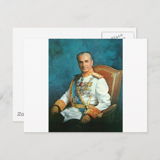 Perzische koning Mohammad Reza Shah Pahlavi Briefkaart (Voorkant / Achterkant)