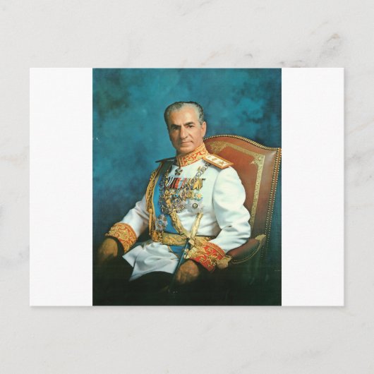 Perzische koning Mohammad Reza Shah Pahlavi Briefkaart (Voorkant)