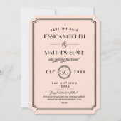  Perzische Kunst Deco Monogram sparen de Datum Save The Date (Voorkant)