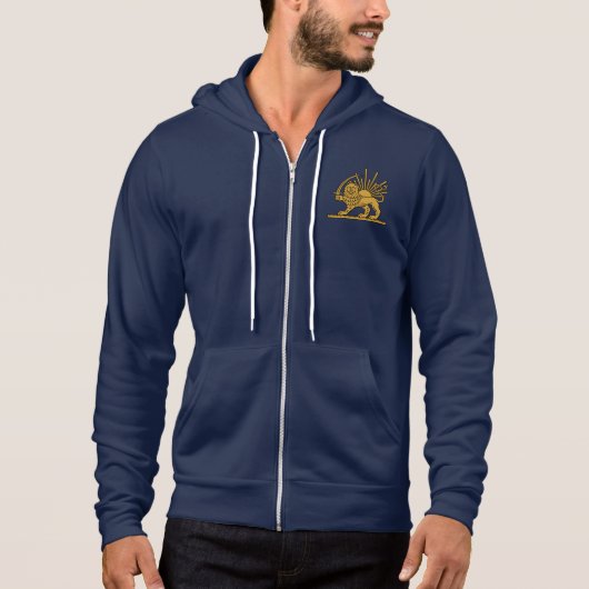 Perzische Leeuw en Zon Ritssluiting Hoodie (Voorkant)