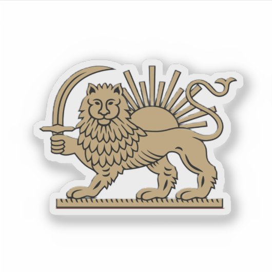 Perzische Leeuw en Zon Sticker (Voorkant)