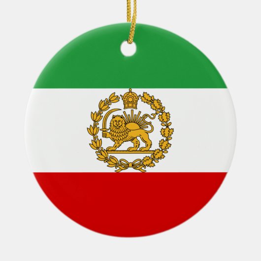 Perzische leeuw en zon vlag kroon Pahlavi monarchi Keramisch Ornament (Voorkant)