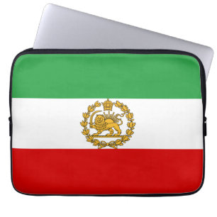 Perzische leeuw en zon vlag kroon Pahlavi monarchi Laptop Sleeve
