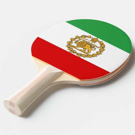 Perzische leeuw en zon vlag kroon Pahlavi monarchi Tafeltennisbatje (Voorkant Gekanteld)