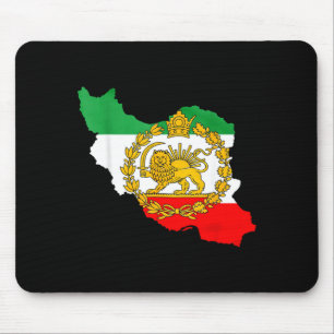Perzische leeuw, Iran kaart, Iraanse vlag, leeuw & Muismat