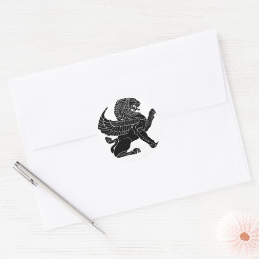 perzische leeuw ronde sticker (Envelop)