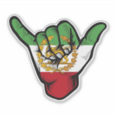 Perzische Leeuw Shaka Hand Sticker (Voorkant)
