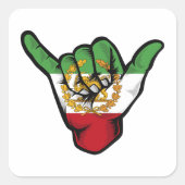 Perzische Leeuw Shaka Hand Vierkante Sticker (Voorkant)