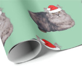 Perzische longhaastige kat met een Santa Hat Cadeaupapier (Rol Hoek)
