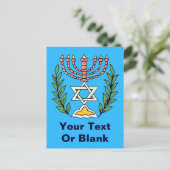 Perzische Magen David Menora Briefkaart (Staand voorkant)