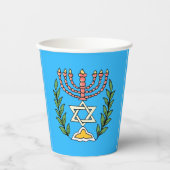 Perzische Magen David Menora Papieren Bekers (Voorkant)