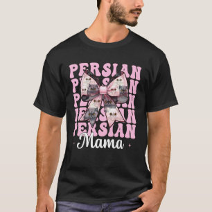 Perzische Mama Moeder Perzische Kat Moederdag Roze T-shirt