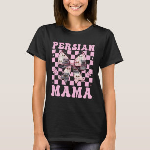 Perzische Mama Moeder Perzische Kat Moederdag Roze T-shirt