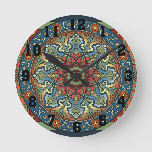 Perzische Mandala Clock Ronde Klok (Voorkant)