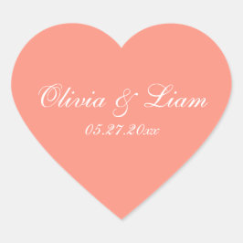 Perzische Melon Naam Datum legant bruiloft Hart Sticker