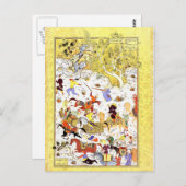 Perzische miniatuur: Bandenaanval op de Caravan Briefkaart (Voorkant / Achterkant)