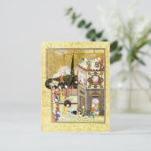 Perzische miniatuur: de oude schurk leert zijn les briefkaart (Staand voorkant)