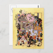 Perzische miniatuur: Majnun benadert Layla Caravan Briefkaart (Voorkant / Achterkant)