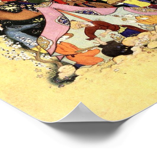 Perzische miniatuur: Majnun benadert Layla Caravan Poster (Hoek)