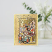 Perzische miniatuur: Qays First Glimpses Layla Briefkaart (Staand voorkant)