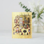 Perzische miniatuur: Solomon en Bilqis hebben een Briefkaart (Staand voorkant)