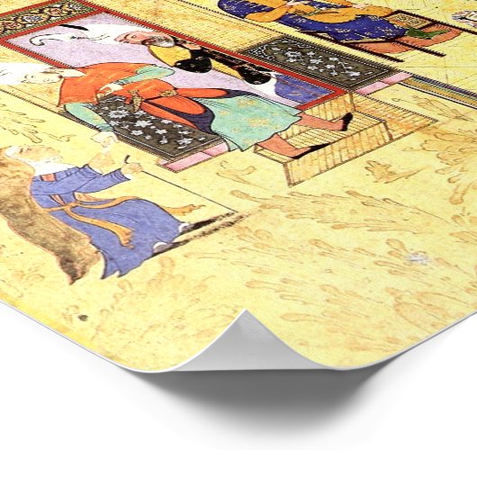 Perzische miniatuur: Solomon en Bilqis hebben een  Poster (Hoek)