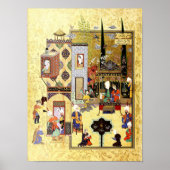 Perzische miniatuur: Solomon en Bilqis hebben een  Poster (Voorkant)