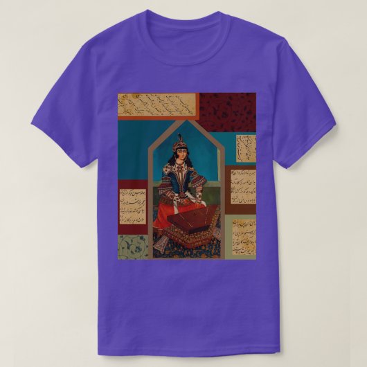 Perzische muzikant en kalligrafie Zipped Hoodie T-shirt (Design voorkant)