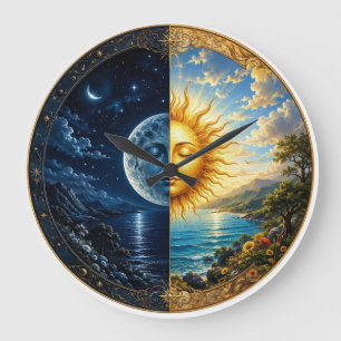 Perzische Nacht & Dag Yalda Wandklok – Zon, Maan &
