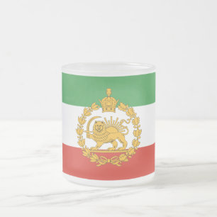 Perzische Nationale Leeuw Zon Met Kroon Pahlavi Ir Matglas Koffiemok