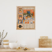 Perzische oude literaire kunst koning en boer poster (Keuken)