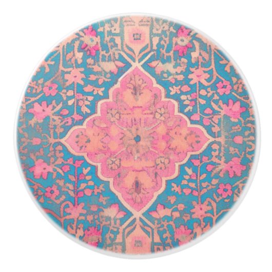 Perzische patroon deurknop keramische knop (Voorkant)