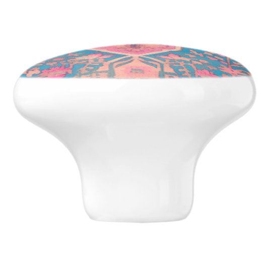 Perzische patroon deurknop keramische knop (Zijkant)